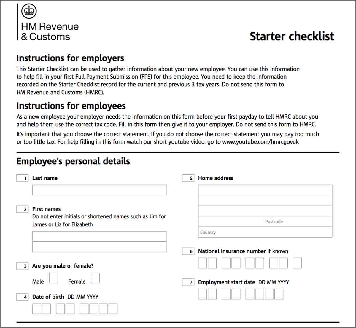 HMRC Starter Checklist Explained Guide FAQ For Employers