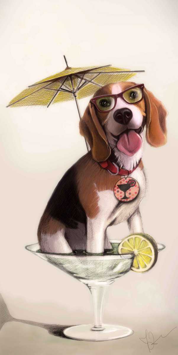 party-beagle-digital-painting